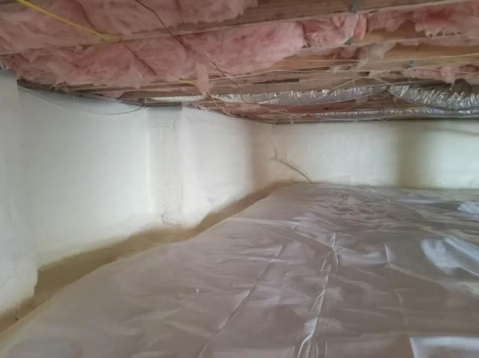 Crawl space encapsulation with closed-cell spray foam for Storm Damage Roof Repair in Hazel Crest